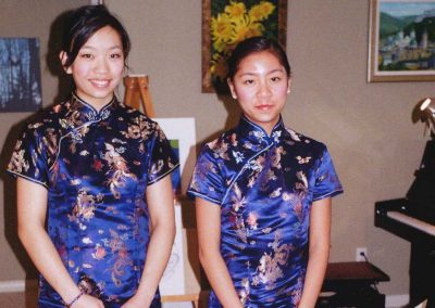 Okan Piano Academy two young women in Japanese dress for performance