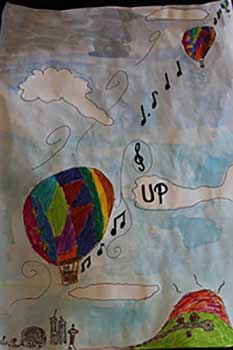 Okan Piano Academy balloon and musical notes drawing Okan Piano Academy balloon and musical notes drawing